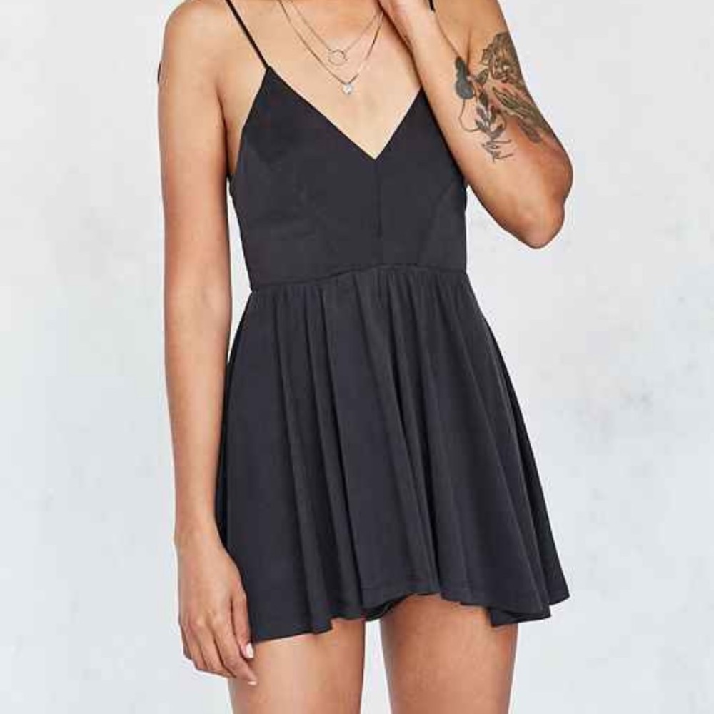 Urban outfitters Vanessa Cupro Playsuit in grey